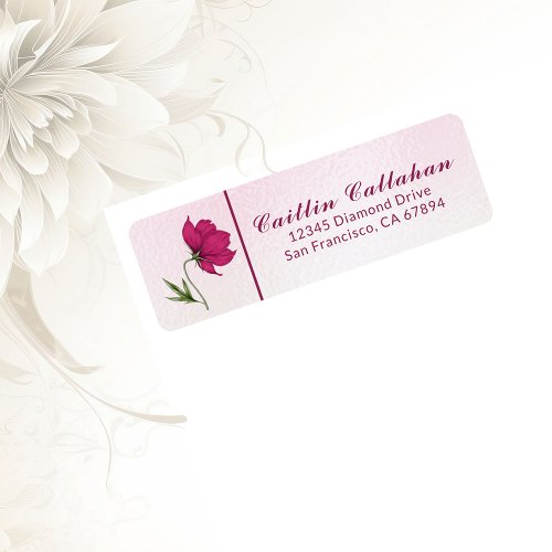 Chic Red Cosmos Floral Return Address Label