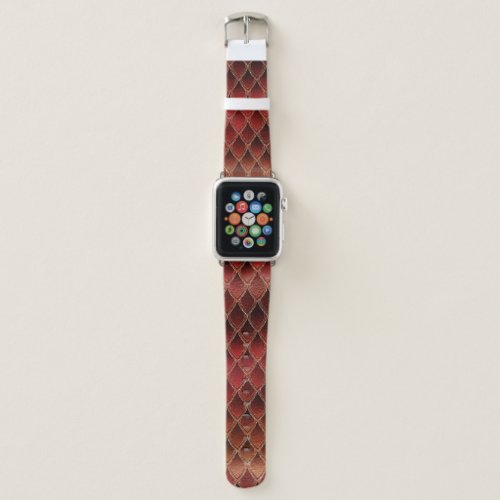 Chic Red Dragon Scale Effect Apple Watch Band