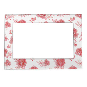 Chic Red Flowers Magnetic Frame