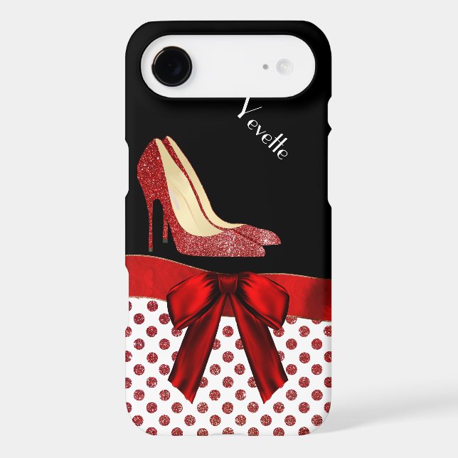 Chic Red Glitter Stilettos iPhone 6 Case (Back)
