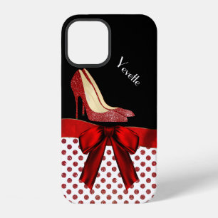 Chic Red Glitter Stilettos iPhone 12 Case