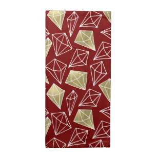 Chic Red Gold Diamonds Christmas Cloth Napkin