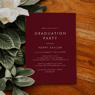 Chic Red Graduation Party Invitation