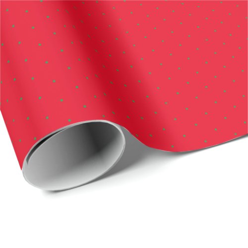 Chic red green tiny polka dots pattern Christmas Wrapping Paper