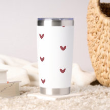 Chic Red Hearts Pattern Stainless Steel Tumbler