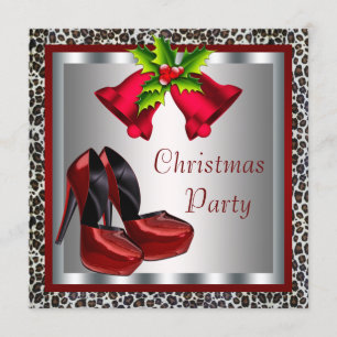 Chic Red High Heel Shoes Christmas Party Invitation