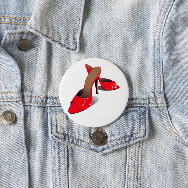 Chic Red High Heels Glamorous Stiletto Fashion  Button (Creator Uploaded)