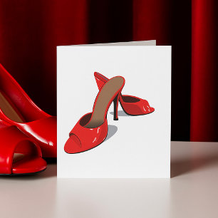 Chic Red High Heels Glamorous Stiletto Fashion  Card