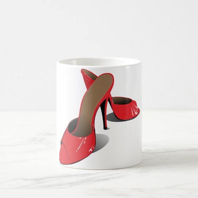 Chic Red High Heels Glamorous Stiletto Fashion  Coffee Mug (Center)