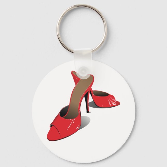 Chic Red High Heels Glamorous Stiletto Fashion  Keychain (Front)