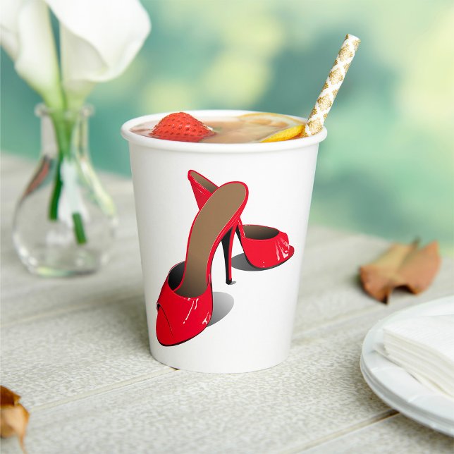 Chic Red High Heels Glamorous Stiletto Fashion  Paper Cups (Creator Uploaded)