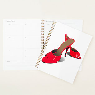 Chic Red High Heels Glamorous Stiletto Fashion Planner