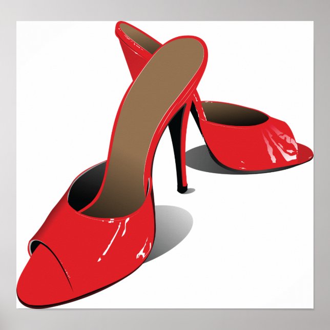 Chic Red High Heels Glamorous Stiletto Fashion  Poster (Front)