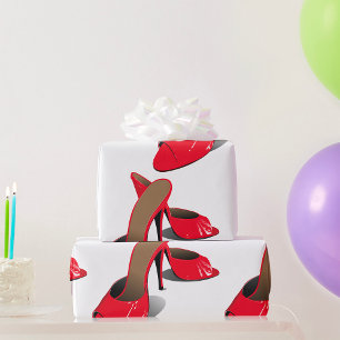 Chic Red High Heels Glamorous Stiletto Fashion Wrapping Paper