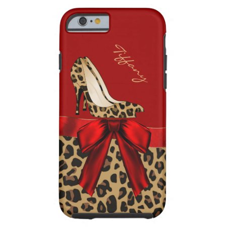 Chic Red & Jaguar Print Iphone 6 Case