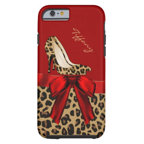 Chic Red  Jaguar Print iPhone 6 Case