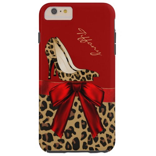 Chic Red  Jaguar Print iPhone 6 Plus Case
