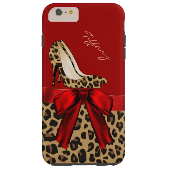 Chic Red & Jaguar Print iPhone 6 Plus Case | Zazzle.com