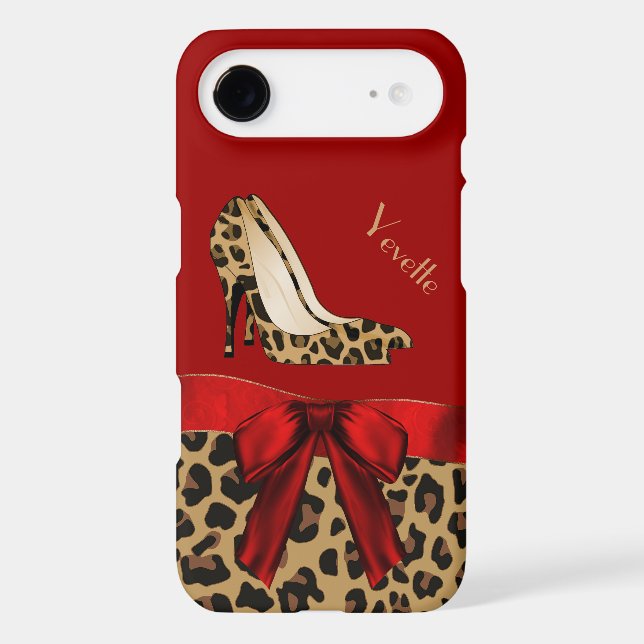 Chic Red & Jaguar Print Samsung Galaxy S7 Case (Back)