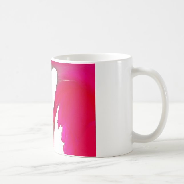 Chic Red Magenta Abstract Rose Dripping Paint Art  Coffee Mug (Right)