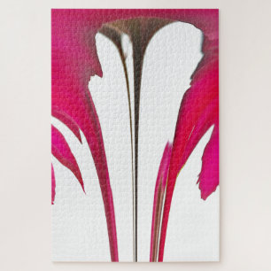 Chic Red Magenta Abstract Rose: Dripping Paint Art Jigsaw Puzzle
