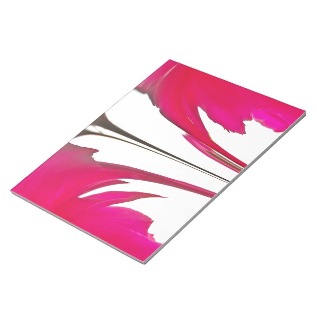 Chic Red Magenta Abstract Rose: Dripping Paint Art Notepad (Angled)