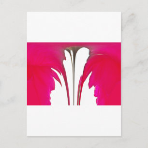 Chic Red Magenta Abstract Rose: Dripping Paint Art Postcard
