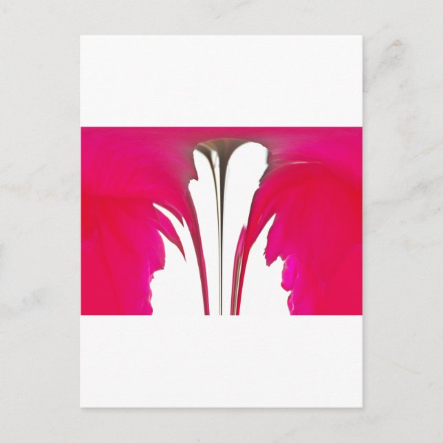 Chic Red Magenta Abstract Rose: Dripping Paint Art Postcard (Front)