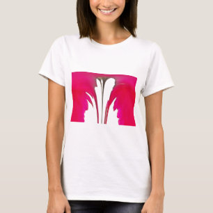 Chic Red Magenta Abstract Rose Dripping Paint Art T-Shirt
