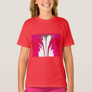 Chic Red Magenta Abstract Rose Dripping Paint Art  T-Shirt
