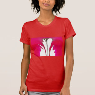Chic Red Magenta Abstract Rose Dripping Paint Art  T-Shirt