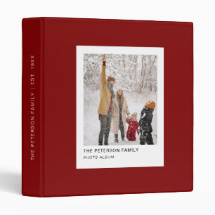 Chic Red Modern Custom Family Photo Album 3 Ring Binder