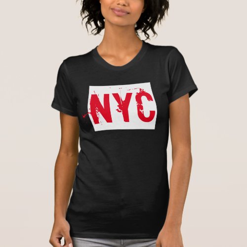 Chic Red on Black New York City Shirt Trendy NYC T_Shirt