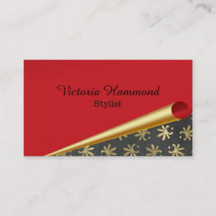 Chic Red Optical Illusion Business Card