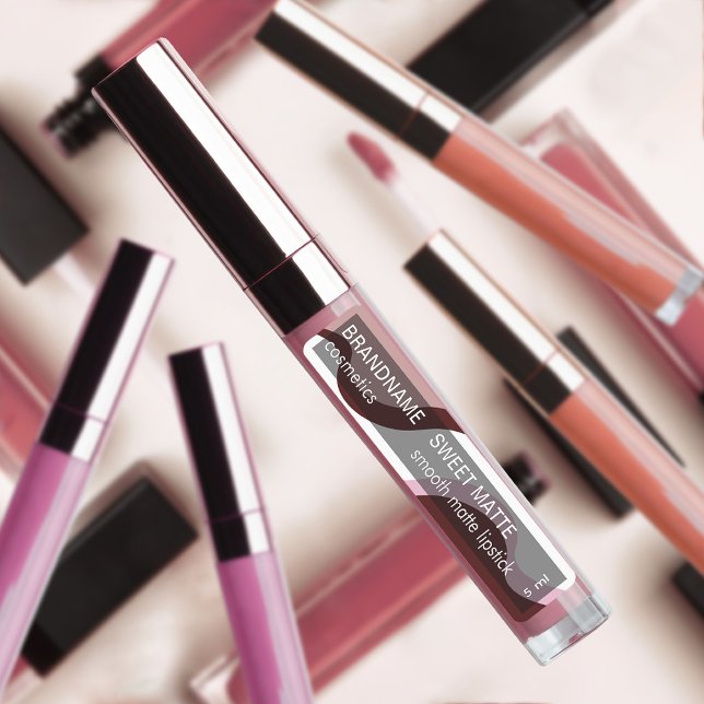 Chic Red Pink Wavy Classy Lipstick Brand Product Labels (Creator Uploaded)