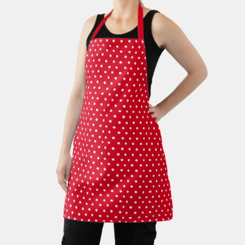 Chic Red Polka Dot Pattern Apron