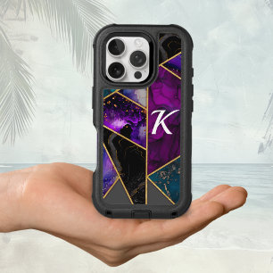 Chic red purple turquoise faux glitter geometric  iPhone 16 pro case