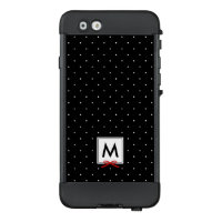 Chic Red Ribbon Black Polka Dot Pattern Monogram LifeProof NÜÜD iPhone 6 Case
