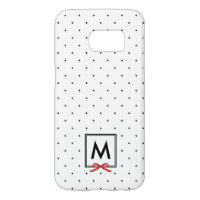 Chic Red Ribbon Polka Dot Pattern Monogram Samsung Galaxy S7 Case