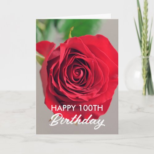 Chic Red Rose 100th Birthday