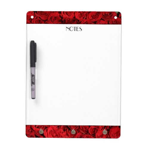 Chic Red Roses Pattern Personalized Notes Dry Erase Board