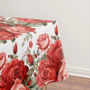Chic Red Roses Tablecloth
