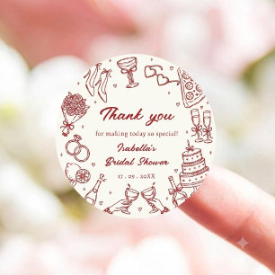 Chic Red That's Amore Italian Bridal Shower Classic Round Sticker