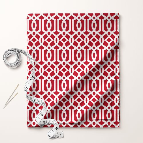 Chic Red Trellis Lattice Moroccan Fabric