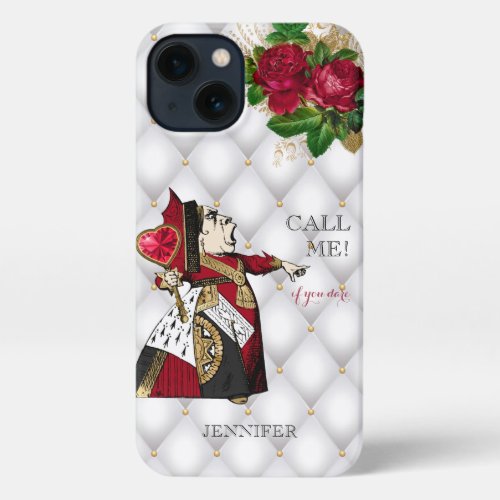 Chic Red Vintage Queen of Hearts  iPhone 13 Case