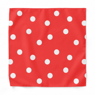 Chic Red White Polka Dot Circular Bandana