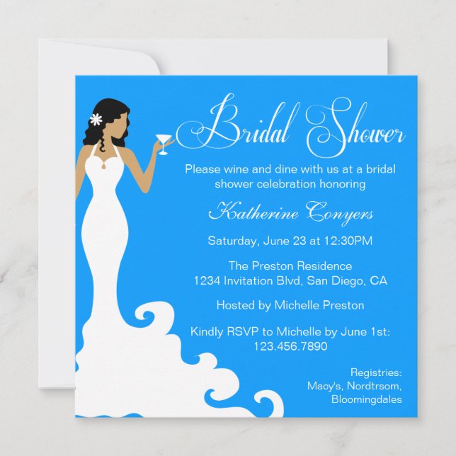 Chic Red Wine Damask Bridal Shower Invitation (Front)