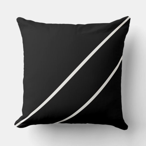 Chic Refined Modern Black White Diagonal Stripes Throw Pillow