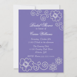 Chic Regency Blue Floral Bridal Shower Invitation