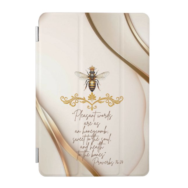 Chic Religious Gold Queen Bee Scripture iPad Mini Cover (Front)